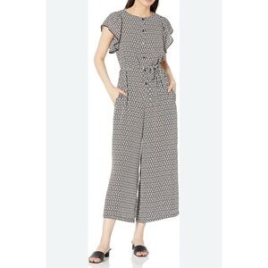 MAX STUDIO Flutter Sleeve Wide Leg Crepe Jumpsuit  $138 MSRP